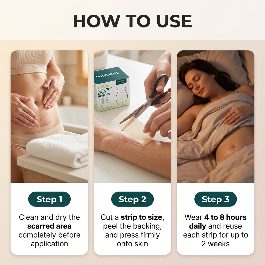 PureFade Silicone Scar Strip Sheets