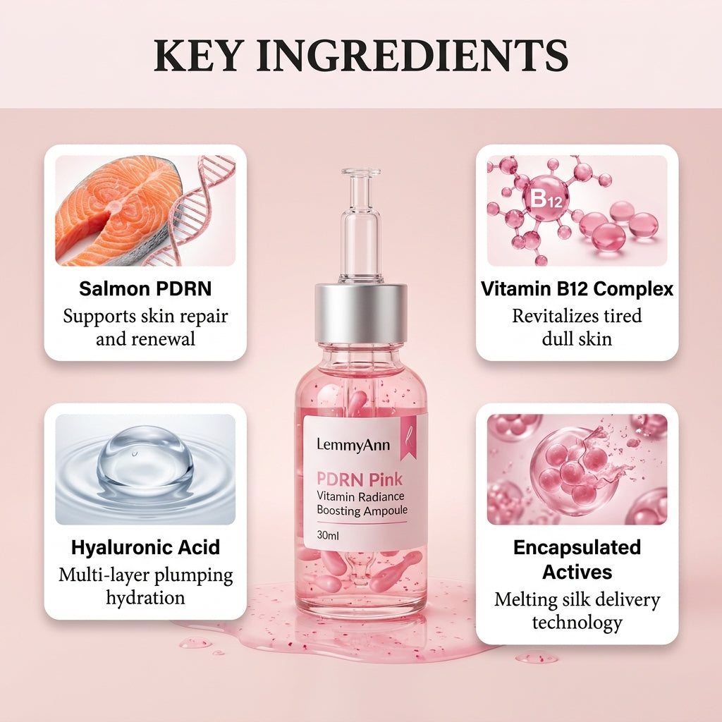 LemmyAnn Glow Ritual Ampoules | PDRN Pink Vitamin Radiance Boosting Ampoule