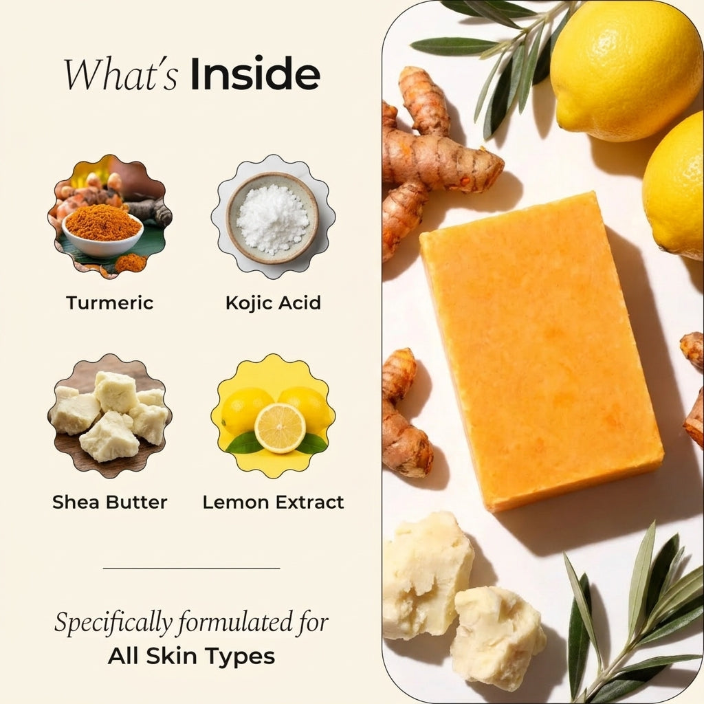 PureLumi Lemon Turmeric Kojic Acid Brightening Soap