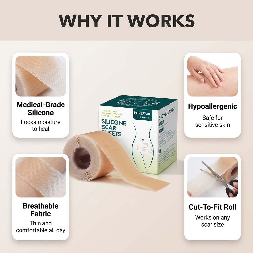PureFade Silicone Scar Strip Sheets