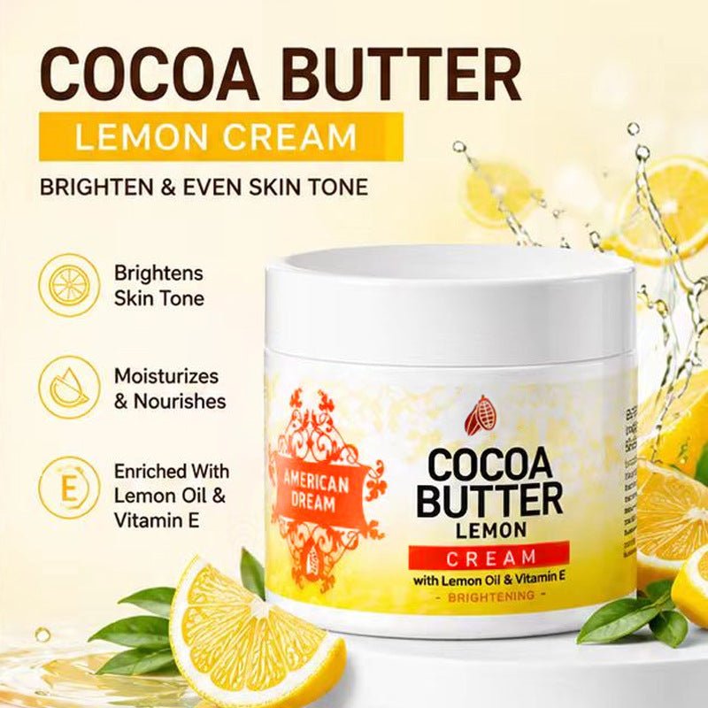 OceAura Moisturizing Firming Fine Lines Lightweight Non-Sticky Lemon Cocoa Butter Moisturizing Cream for Body Skin Wholesale