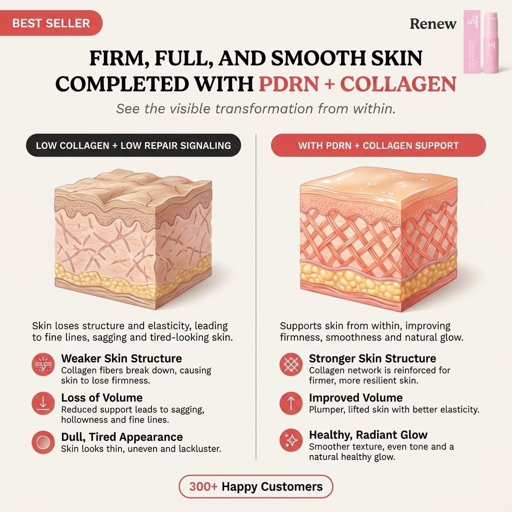 Renew 5% | PDRN Pink Collagen Multi Balm Stick for Face, Neck and Lips