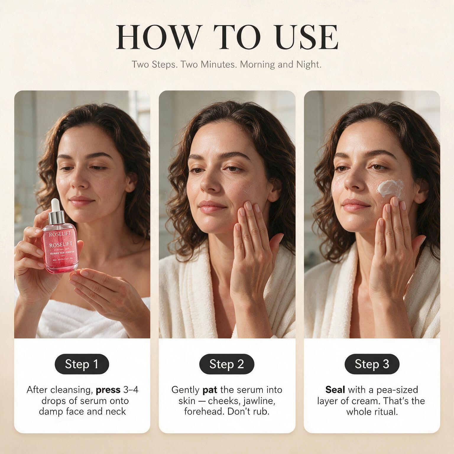 RoseLift | NAD+ Peptide Serum by PurelyLemmyAnn Anti-Aging Korean Skin Care | Firming Serum + Cream Set with 5 Ceramides & Vegan Collagen for Wrinkles & Radiant Glow